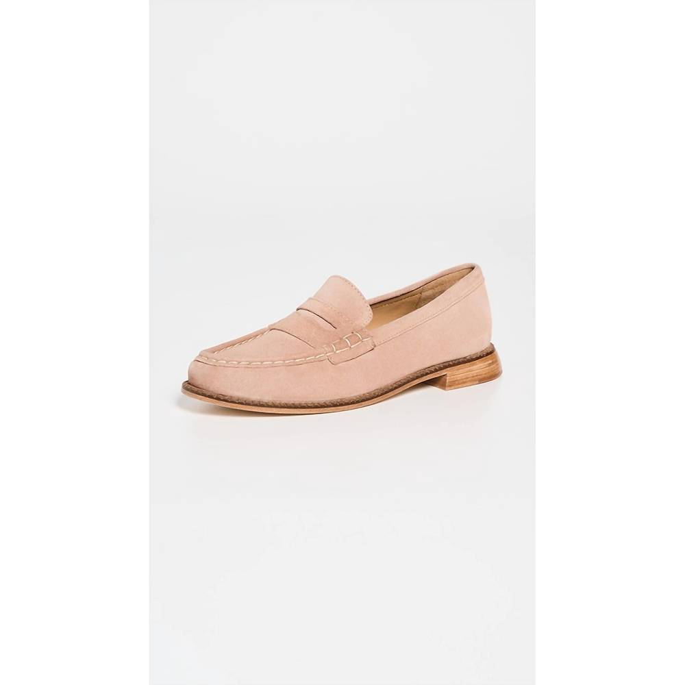 Freda Salvador Blush Pink Suede Penny Loafers